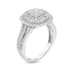 Thumbnail Image 3 of 1 CT. T.W. Cushion-Shaped Multi-Diamond Double Frame Triple Row Ring in 10K White Gold