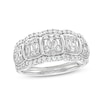Thumbnail Image 1 of 1 CT. T.W. Cushion-Shaped Multi-Diamond Scallop Edge Band in 10K White Gold
