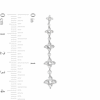 Thumbnail Image 3 of 3/4 CT. T.W. Diamond Graduated Flower Drop Earrings in 10K White Gold