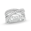 Thumbnail Image 1 of 1-1/2 CT. T.W. Diamond Crossover Multi-Row Ring in 10K White Gold