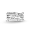 Thumbnail Image 4 of 1-1/2 CT. T.W. Diamond Crossover Multi-Row Ring in 10K White Gold