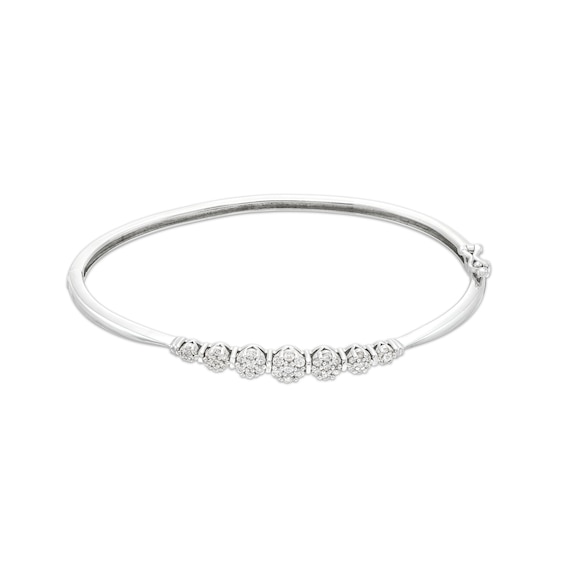 1/2 CT. T.w. Diamond Graduated Bangle in 10K White Gold