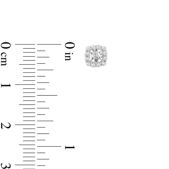 1/4 CT. T.w. Diamond Cushion-Shaped Frame Stud Earrings in 10K White Gold