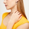 Thumbnail Image 2 of 1/2 CT. T.W. Diamond Oval Hoop Earrings in Sterling Silver