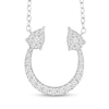 Thumbnail Image 1 of 1/3 CT. T.W. Multi-Diamond Pear Horseshoe Necklace in 10K White Gold