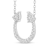 Thumbnail Image 5 of 1/3 CT. T.W. Multi-Diamond Pear Horseshoe Necklace in 10K White Gold