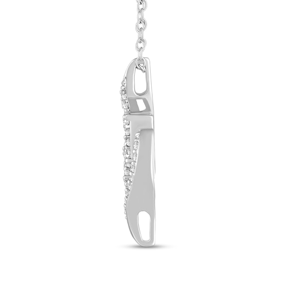 3/8 CT. T.w. Multi-Diamond Oval and Pear Open Flame Pendant in 10K White Gold