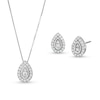 Thumbnail Image 0 of 1/3 CT. T.W. Lab-Created Diamond Teardrop Pendant and Earrings in 10K White Gold