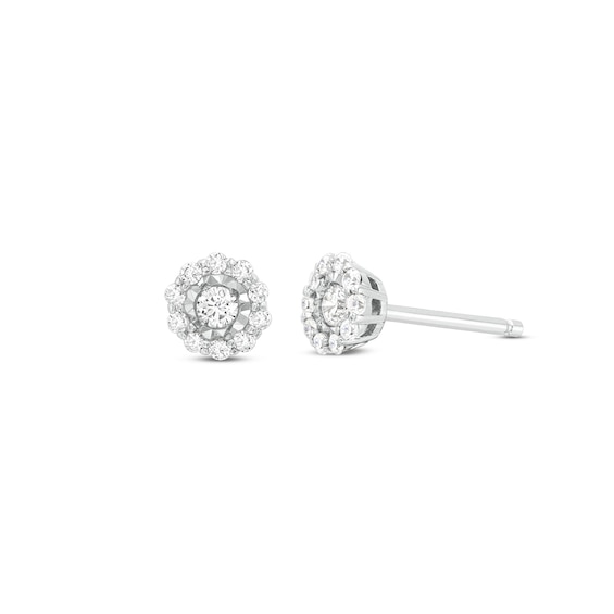 1/4 CT. T.w. Diamond Frame Stud Earrings in 10K White Gold