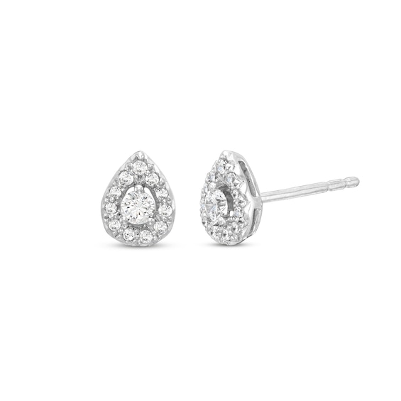 1/4 CT. T.w. Diamond Pear-Shaped Frame Stud Earrings in 10K White Gold