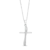 Thumbnail Image 1 of 1/10 CT. T.W. Diamond Crossover Cross Pendant in Sterling Silver