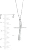 Thumbnail Image 4 of 1/10 CT. T.W. Diamond Crossover Cross Pendant in Sterling Silver