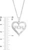 Thumbnail Image 3 of 1/10 CT. T.W. Diamond "MOM" Heart Outline Pendant in Sterling Silver