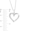 Thumbnail Image 4 of 1/10 CT. T.W. Diamond Heart Outline Pendant in Sterling Silver