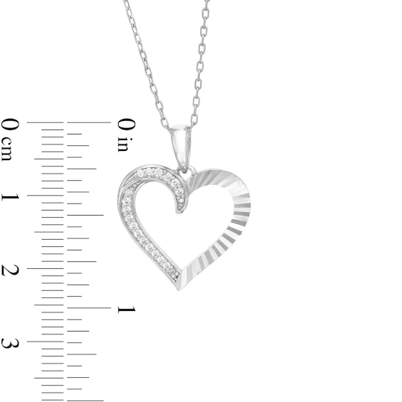 1/10 CT. T.w. Diamond Heart Outline Pendant in Sterling Silver