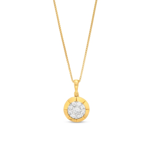 1/4 CT. T.w. Multi-Diamond Pendant in 10K Two-Tone Gold