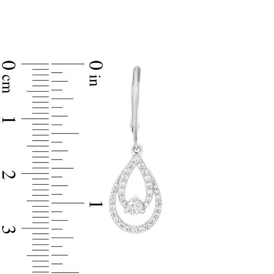 5/8 CT. T.w. Diamond Double Open Pear-Shaped Drop Earrings in 10K White Gold