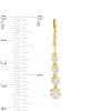 Thumbnail Image 3 of 1/2 CT. T.W. Multi-Diamond Graduated Flower Drop Earrings in 10K Gold