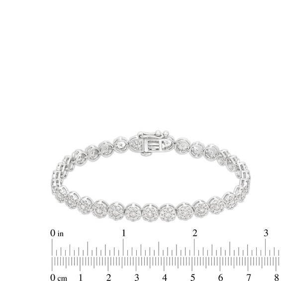 3 CT. T.w. Multi-Diamond Line Bracelet in 10K White Gold