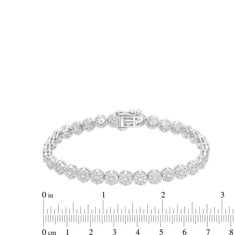 Main Image 4 of 3 CT. T.W. Multi-Diamond Line Bracelet in 10K White Gold