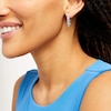 Thumbnail Image 2 of 5/8 CT. T.W. Princess-Shaped Multi-Diamond Five Stone Hoop Earrings in 10K White Gold