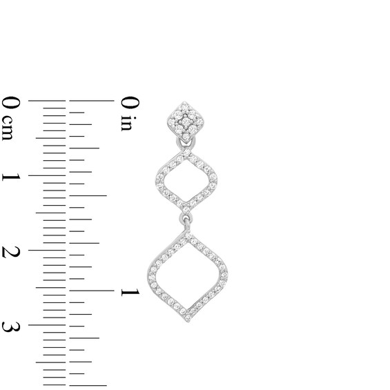 1/2 CT. T.w. Diamond Open Kite-Shaped Drop Earrings in Sterling Silver