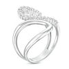Thumbnail Image 3 of 1/3 CT. T.W. Diamond Bypass Open Shank Loop Ring in Sterling Silver