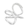 Thumbnail Image 4 of 1/3 CT. T.W. Diamond Bypass Open Shank Loop Ring in Sterling Silver