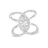 Thumbnail Image 1 of 5/8 CT. T.W. Marquise-Shaped Multi-Diamond Open Shank Ring in 10K White Gold