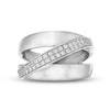 Thumbnail Image 4 of 1/4 CT. T.W. Diamond Open Shank Double Row Crossover Ring in Sterling Silver