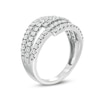 Thumbnail Image 3 of 1 CT. T.W. Diamond Multi-Row Overlap Ring in 10K White Gold