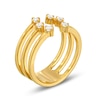 Thumbnail Image 3 of 1/4 CT. T.W. Diamond Triple Row Open Shank Ring in 10K Gold