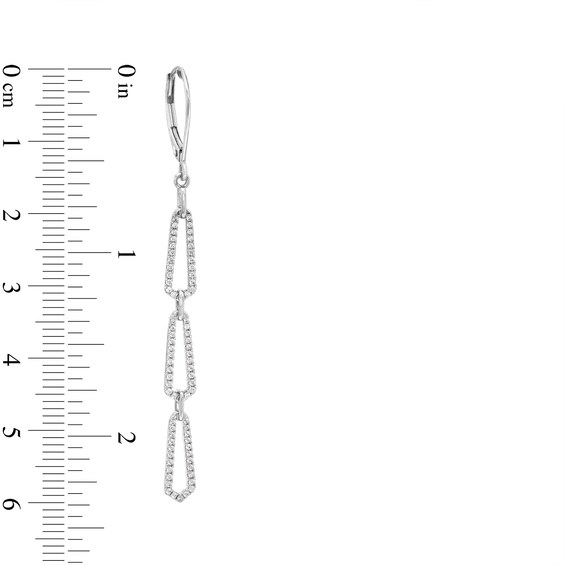 1/2 CT. T.w. Diamond Geometric Drop Earrings in 10K White Gold