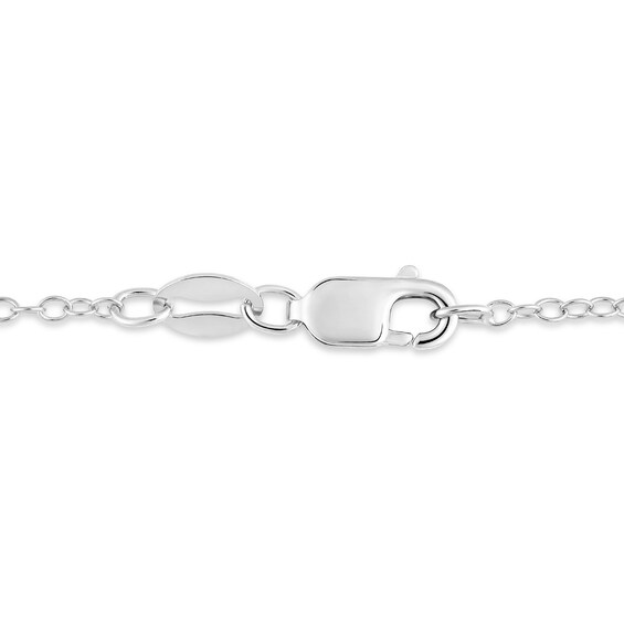 1/2 CT. T.w. Multi-Diamond Oval and Pear Linear Ribbon Pendant in 10K White Gold