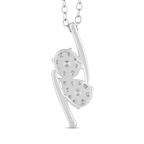 3/8 CT. T.w. Multi-Diamond Oval and Pear Pendant in 10K White Gold