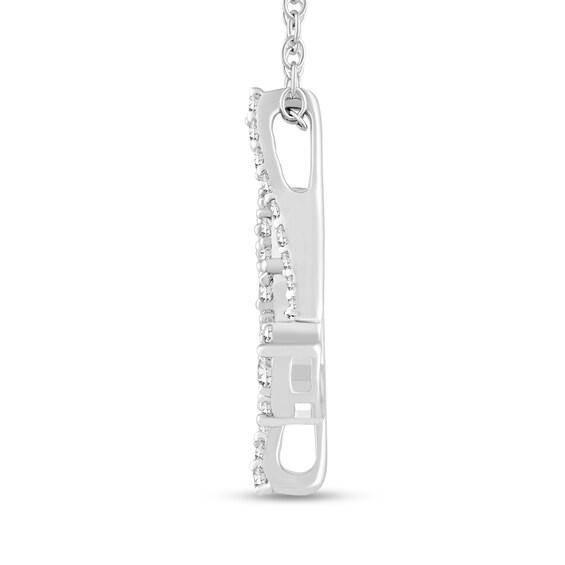 3/8 CT. T.w. Multi-Diamond Oval and Pear Pendant in 10K White Gold