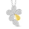 Thumbnail Image 1 of 1/3 CT. T.W. Diamond Flower and Petal Pendant in 10K Two-Tone Gold