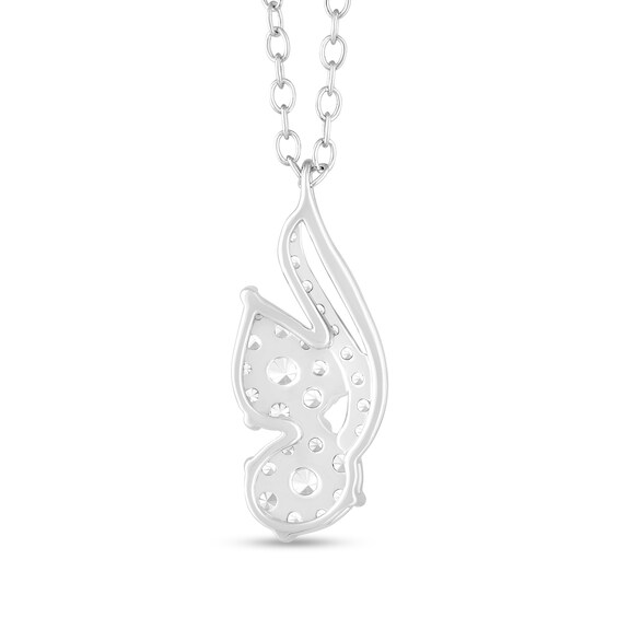 1/4 CT. T.w. Multi-Diamond Oval and Pear Flame Pendant in 10K White Gold