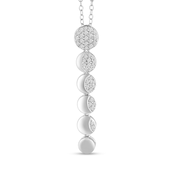 1/4 CT. T.w. Diamond Linear Moon Stages Pendant in 10K White Gold