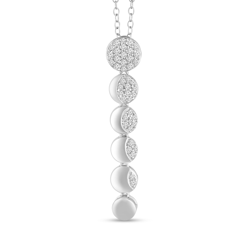 Main Image 1 of 1/4 CT. T.W. Diamond Linear Moon Stages Pendant in 10K White Gold