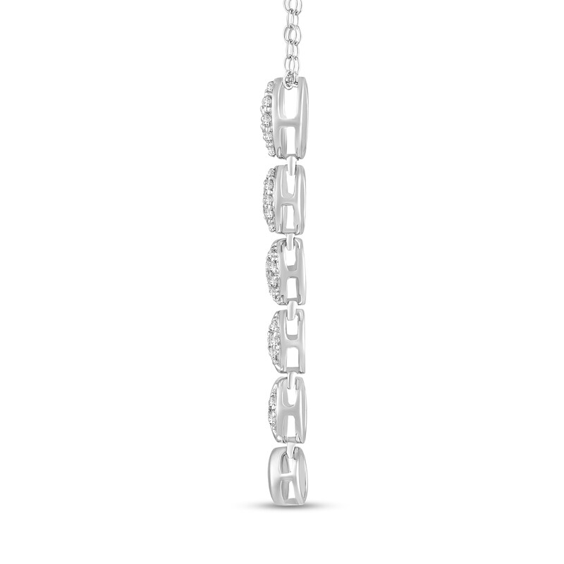 Main Image 3 of 1/4 CT. T.W. Diamond Linear Moon Stages Pendant in 10K White Gold