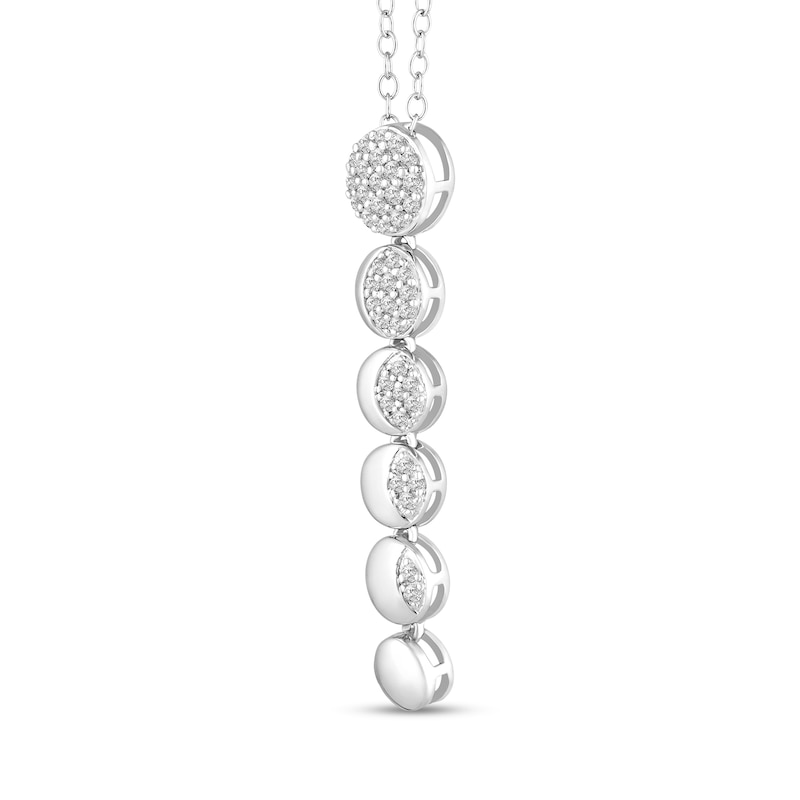 Main Image 5 of 1/4 CT. T.W. Diamond Linear Moon Stages Pendant in 10K White Gold