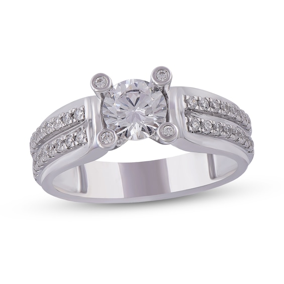 2 CT. T.w. Diamond Split Double Row Ring in 10K White Gold