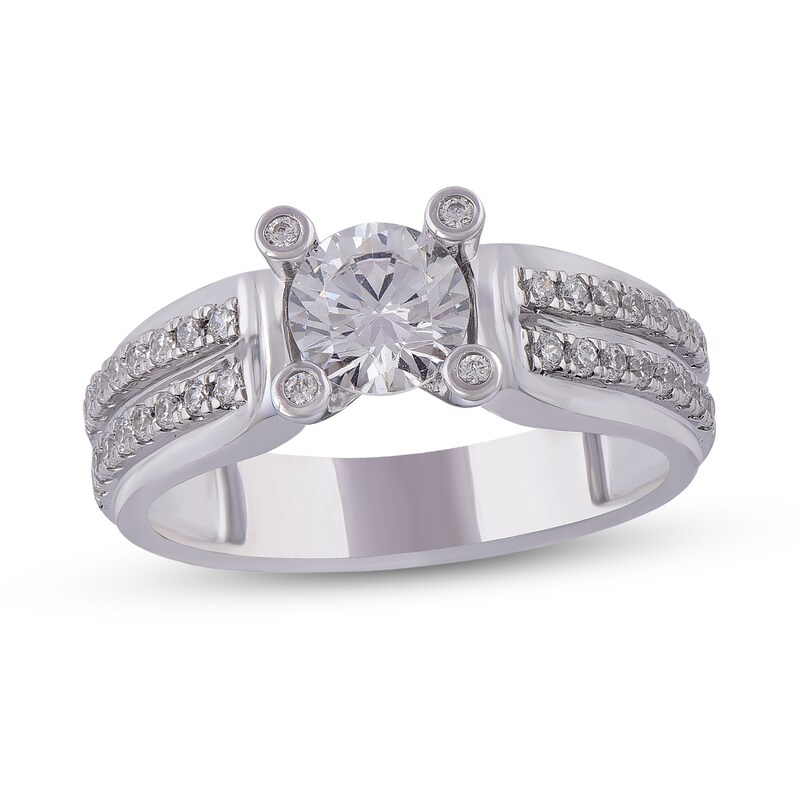 Main Image 1 of 2 CT. T.W. Diamond Split Double Row Ring in 10K White Gold