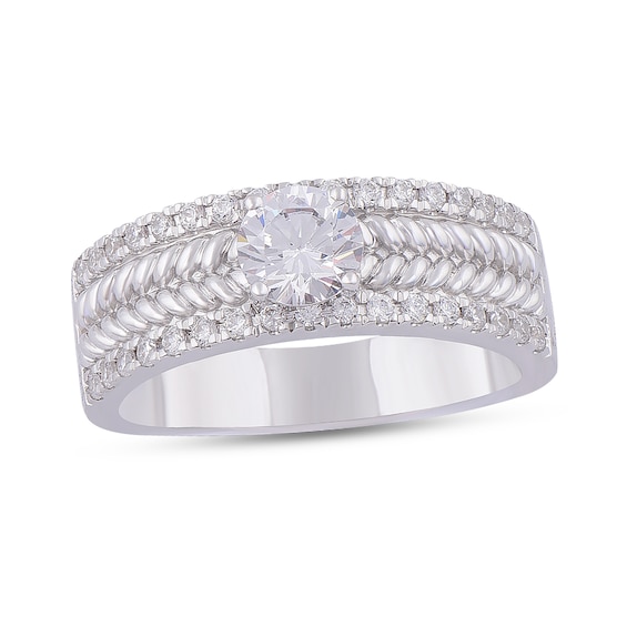 1-1/2 CT. T.w. Diamond Edge Braided Ring in 10K White Gold
