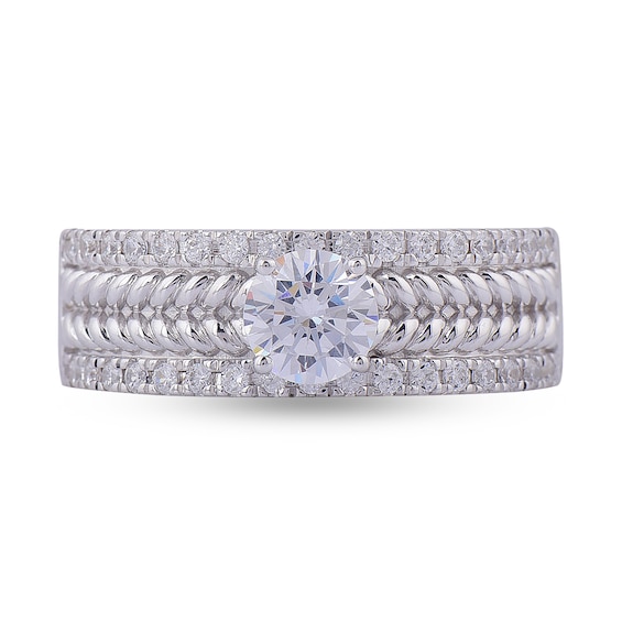 1-1/2 CT. T.w. Diamond Edge Braided Ring in 10K White Gold