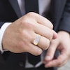 Thumbnail Image 2 of 1 CT. T.W. Diamond Three Stone Satin Grid Ring in 10K Two-Tone Gold
