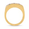 Thumbnail Image 4 of 1 CT. T.W. Diamond Three Stone Satin Grid Ring in 10K Two-Tone Gold