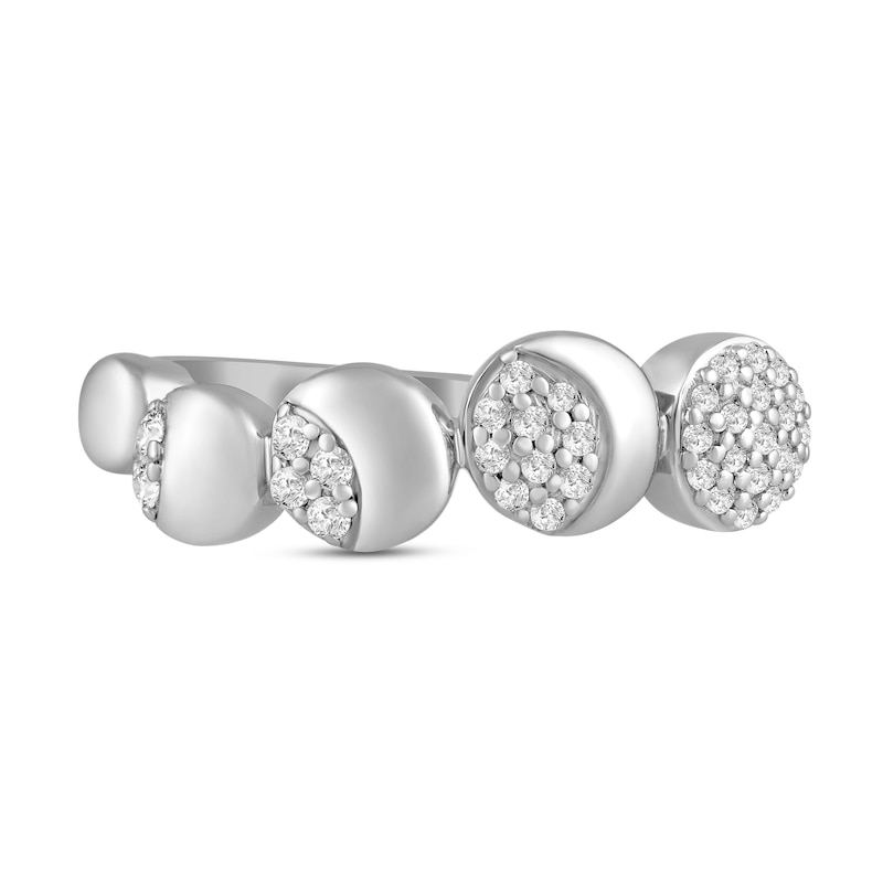 Main Image 1 of 1/5 CT. T.W. Diamond Moon Stages Ring in 10K White Gold