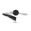 Thumbnail Image 1 of 1/3 CT. T.W. Black and White Diamond Bypass Open Ring in 10K White Gold